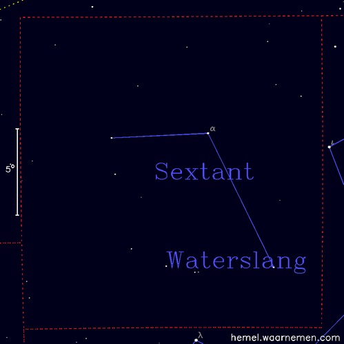 Kaart van het sterrenbeeld Sextant