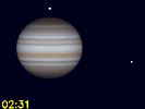 Callisto in conjunctie met Jupiter