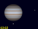 Callisto in conjunctie met Jupiter