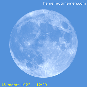 De Maan tijdens het maximum van de eclips