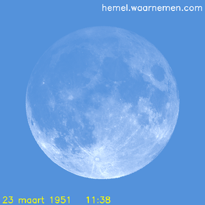 De Maan tijdens het maximum van de eclips