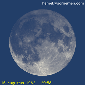 De Maan tijdens het maximum van de eclips