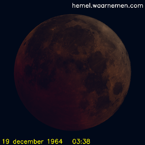 De Maan tijdens het maximum van de eclips