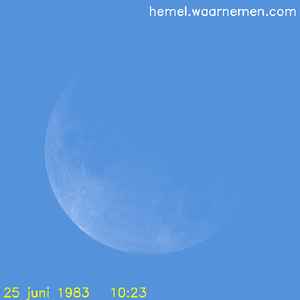 De Maan tijdens het maximum van de eclips