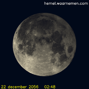 De Maan tijdens het maximum van de eclips