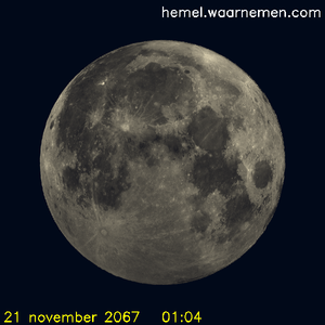 De Maan tijdens het maximum van de eclips