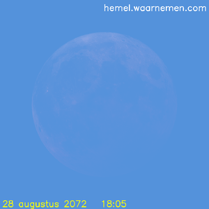 De Maan tijdens het maximum van de eclips