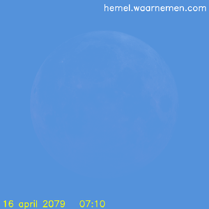 De Maan tijdens het maximum van de eclips