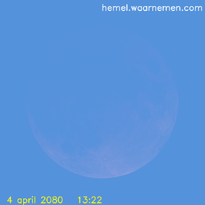 De Maan tijdens het maximum van de eclips