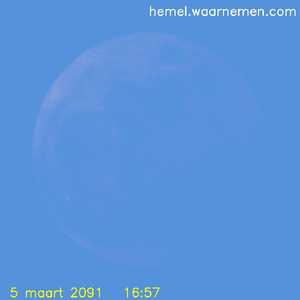 De Maan tijdens het maximum van de eclips