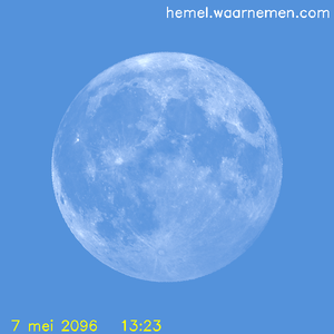 De Maan tijdens het maximum van de eclips