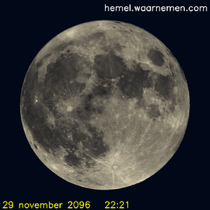 De Maan tijdens het maximum van de eclips