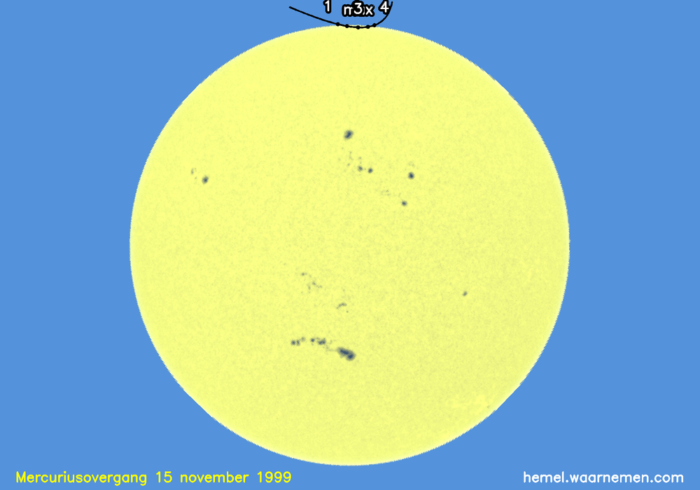Kaart voor de mercuriusovergang