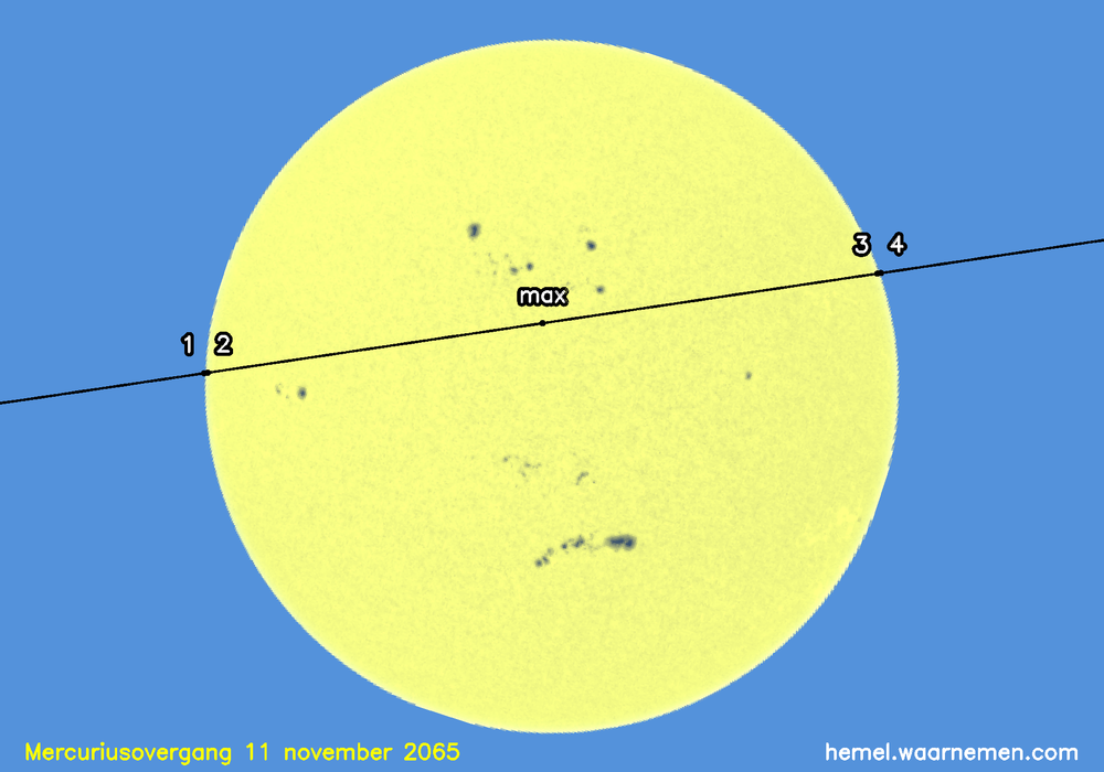 Kaart voor de mercuriusovergang