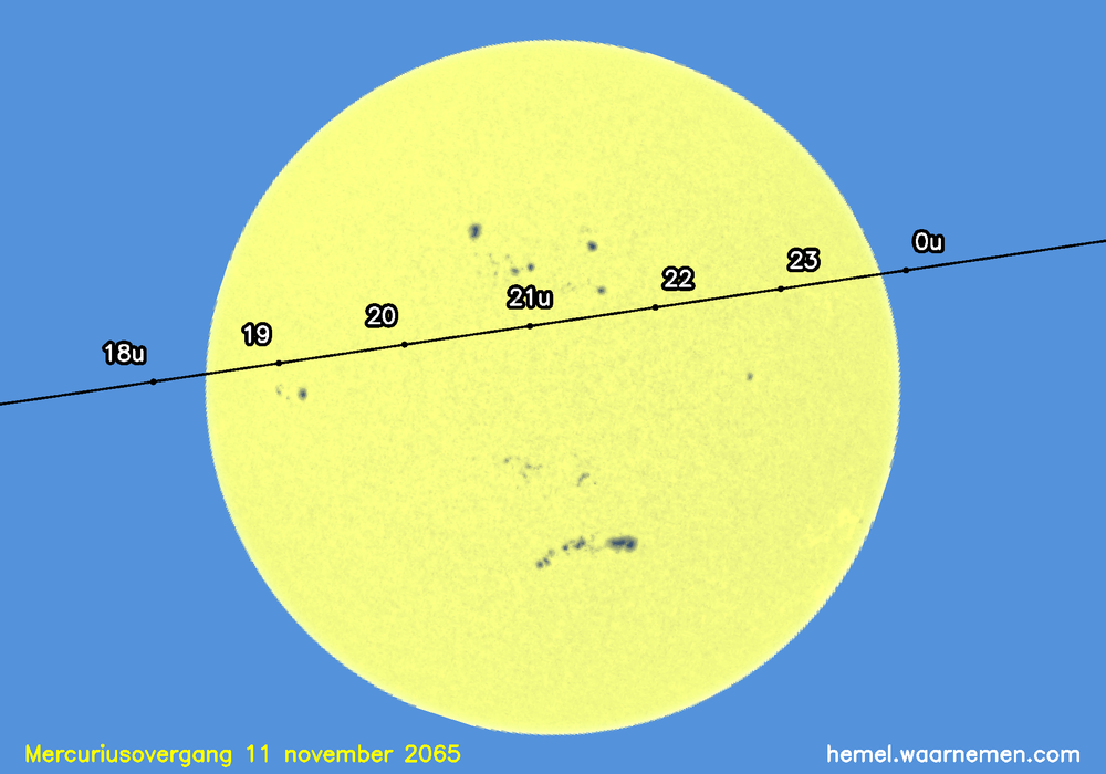 Kaart voor de mercuriusovergang