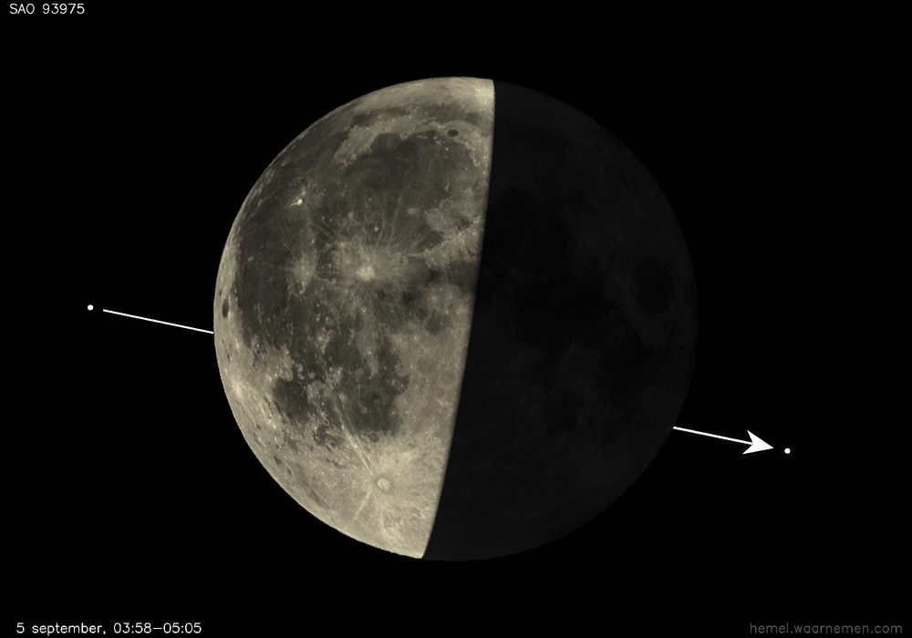 Pad van SAO 93975 t.o.v. De Maan