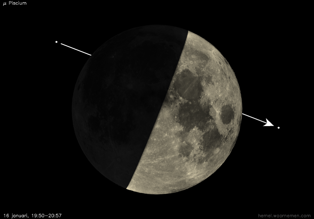 Pad van μ Piscium t.o.v. De Maan