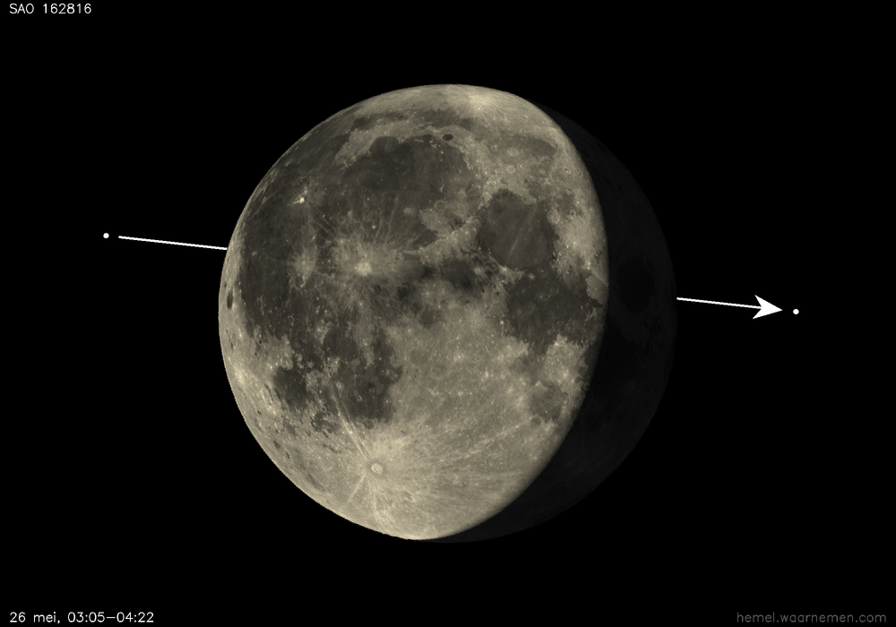 Pad van SAO 162816 t.o.v. De Maan