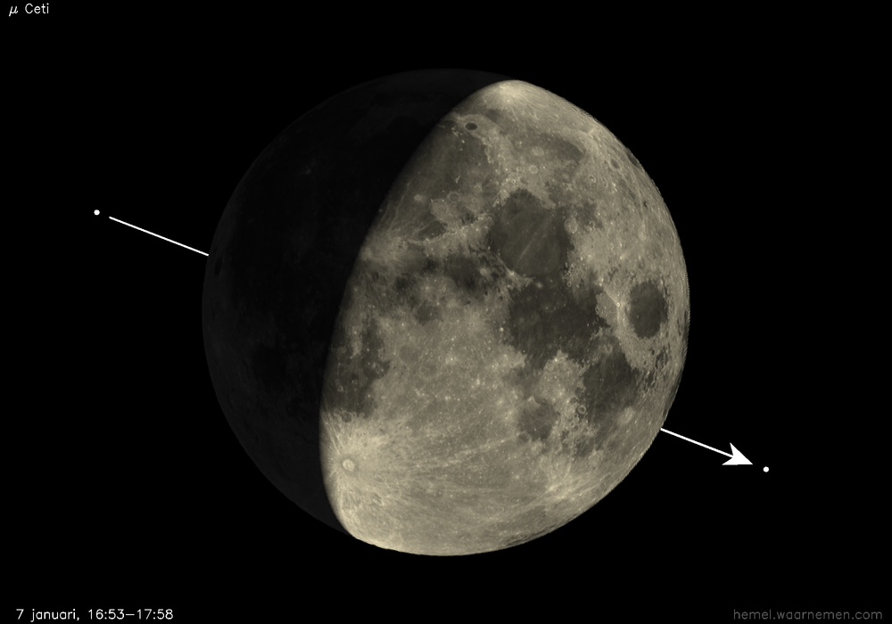 Pad van μ Ceti t.o.v. De Maan