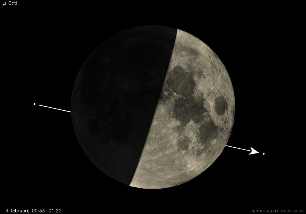 Pad van μ Ceti t.o.v. De Maan