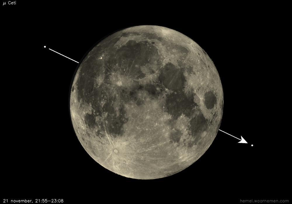 Pad van μ Ceti t.o.v. De Maan