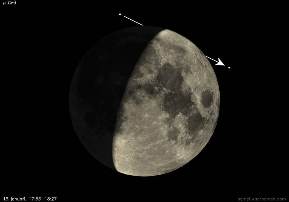 Pad van μ Ceti t.o.v. De Maan