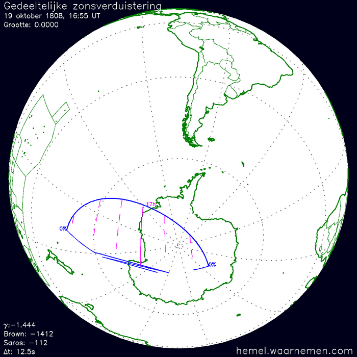 Wereldkaart van de eclips