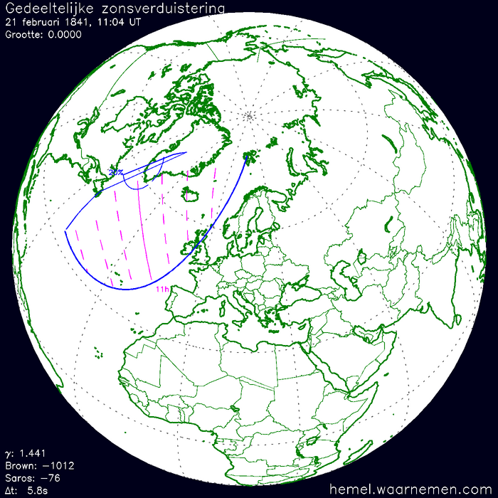 Wereldkaart van de eclips