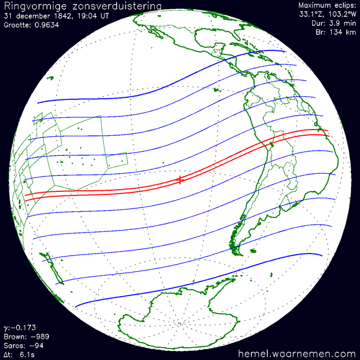 Wereldkaart van de eclips