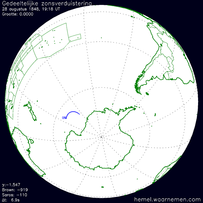 Wereldkaart van de eclips