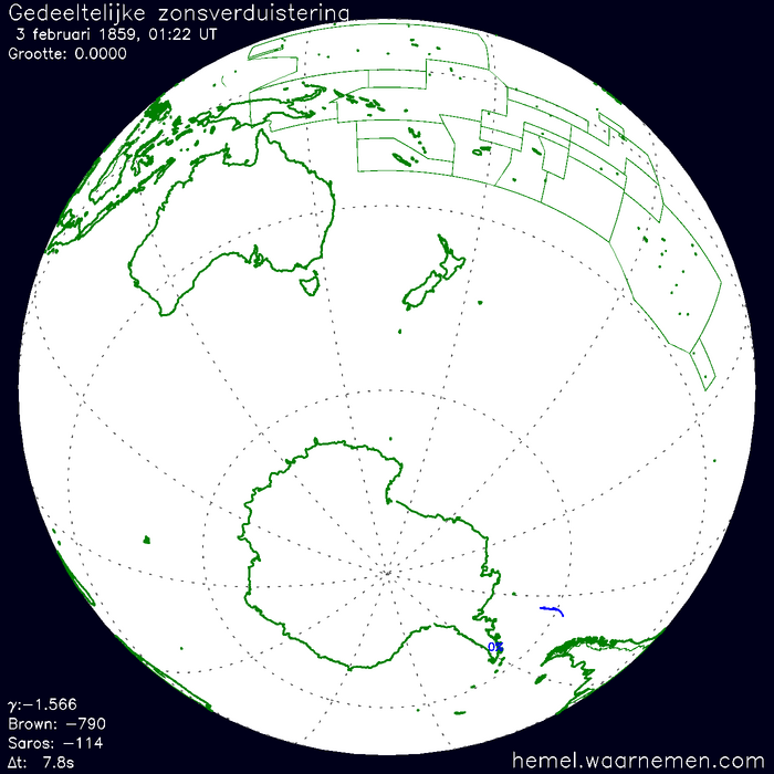 Wereldkaart van de eclips