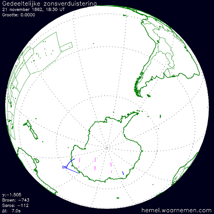 Wereldkaart van de eclips