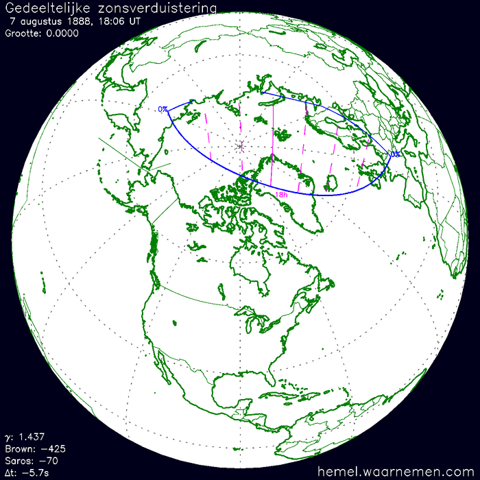 Wereldkaart van de eclips