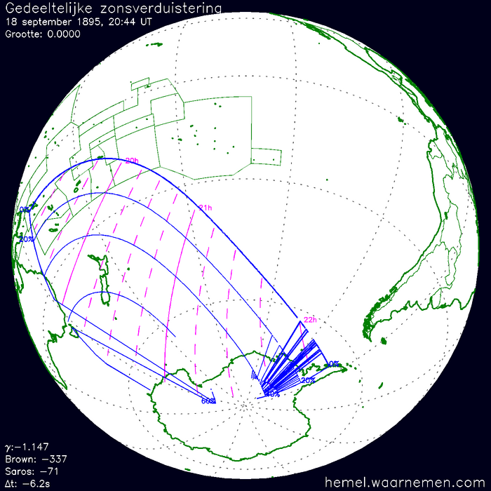 Wereldkaart van de eclips