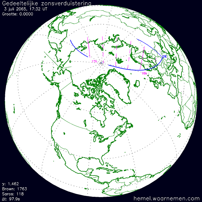 Wereldkaart van de eclips