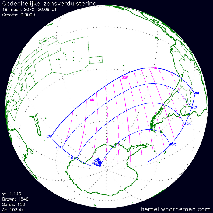 Wereldkaart van de eclips