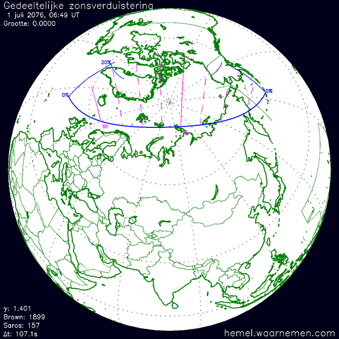 Wereldkaart van de eclips