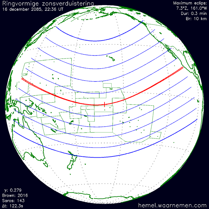 Wereldkaart van de eclips