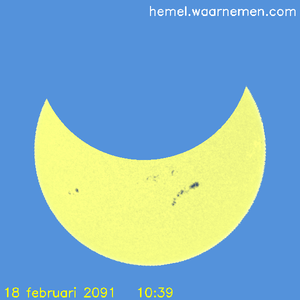 Zon tijdens maximum