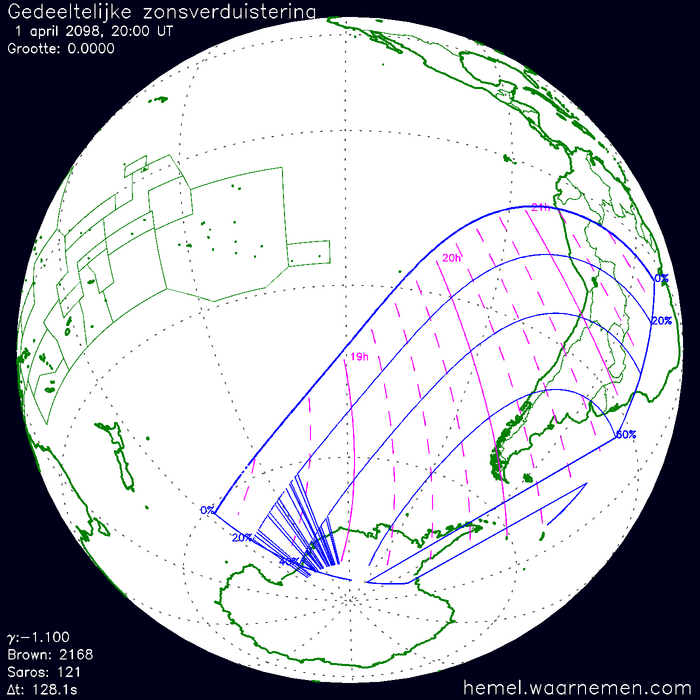 Wereldkaart van de eclips