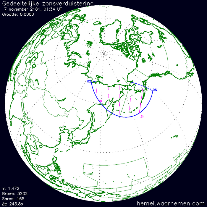 Wereldkaart van de eclips